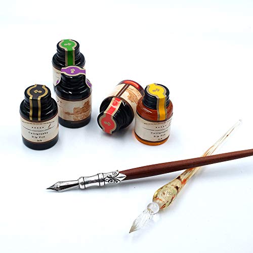 GC QUILL MU02 Calligraphy Pen Set, Glass Dip Pen and Handcrafted
