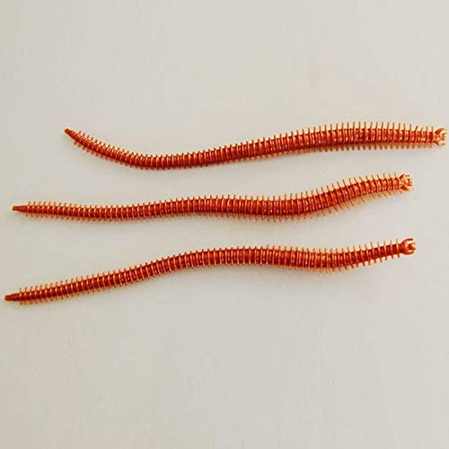 Glumes Pack of 10 Fishing Lure Worms Bass Fishing Lure Kit Rig Worms Soft Plastic Stick Baits Plastic Fishing Wax Worms Soft Durable Fishing Lures Soft Lures Baits - Thumbnail 3