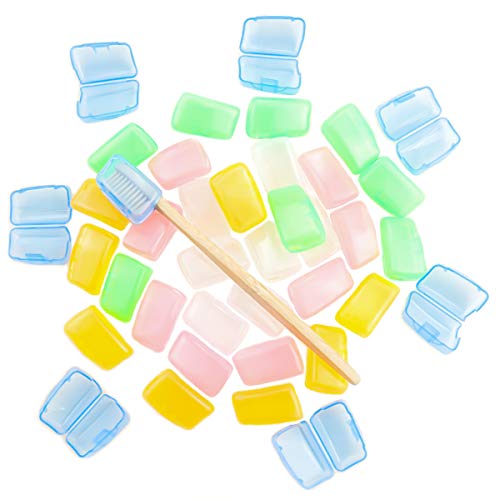 Heatoe 40 Pcs 5 Colors Toothbrush Covers, Travel Tooth Brush Caps
