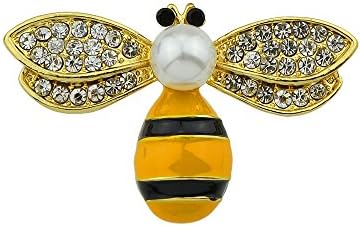 Cute Rhinestone Simulated-pearl Insect Bee Shape Brooc