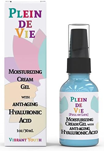 Plein de Vie (Full of Life) Hyaluronic Acid Anti Aging Cream for Skin- 100% Natural Ingredients for Enhanced Moisturization - Intense Hydration + Moisturizer - Plumps and Hydrates by Vibrant Youth
