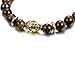 FIBO STEEL 4 Pcs Buddha Bead Bracelets for Men Women Elastic Charm Bracelet Set
