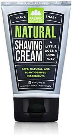 Natural Shave Cream - with Safe, Natural, and Plant-Derived Ingredients for a Smooth Shave, Softer Skin, Less Irritation, Cruelty Free, TSA Friendly, Made in USA, 3.4 o