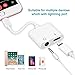 Darrent Dual Lightning Adapter Splitter for iPhone X , 8 , 7 , Support IOS 10.3 or Later, Double lightning port adapter and splitter with Call , Audio, Charge and Sync Data White
