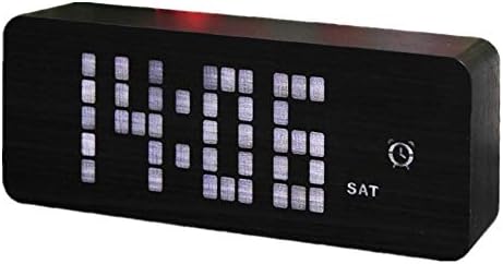 Forgiven Bedside Electric Alarm Clocks Large Ultra-Wide LED Dot Matrix Digital Sound Control and Brightness Adjustment Intelligent Wooden Alarm Clock Home Bedside Wood Clock