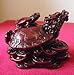 1 X Dragon Headed Turtle in a Dark Red Resin Finish with Baby Turtle on Shell and Standing on a bed of Coins and Gold Ingots; 8c