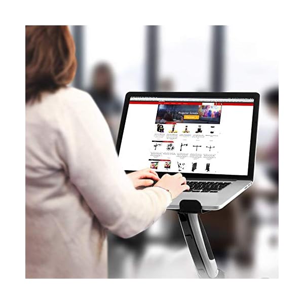 Soporte Pantalla de 15" a 27" + Plataforma Suplementaria Ordenador Portátil o Teclado con Brazo de 57 cm - Sistema de Muelle a Gas - Imagen 6