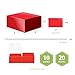 PACKHOME 10 Red Gift Boxes 8x8x4 Inches, Christmas Gift Boxes, Paper Gift Boxes with Lids for Gifts, Crafting, Cupcake Boxes, with Greeting Cards and Satin Ribbons Glossy with Grass Texture