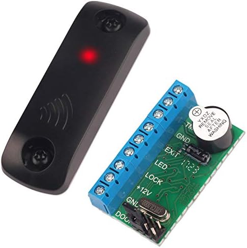 Access Control Reader, Trunite Mini Hidden Waterproof 125KHz ID EM RFID Card Reader Office Home Door System + Door Board Controller 1364 Users