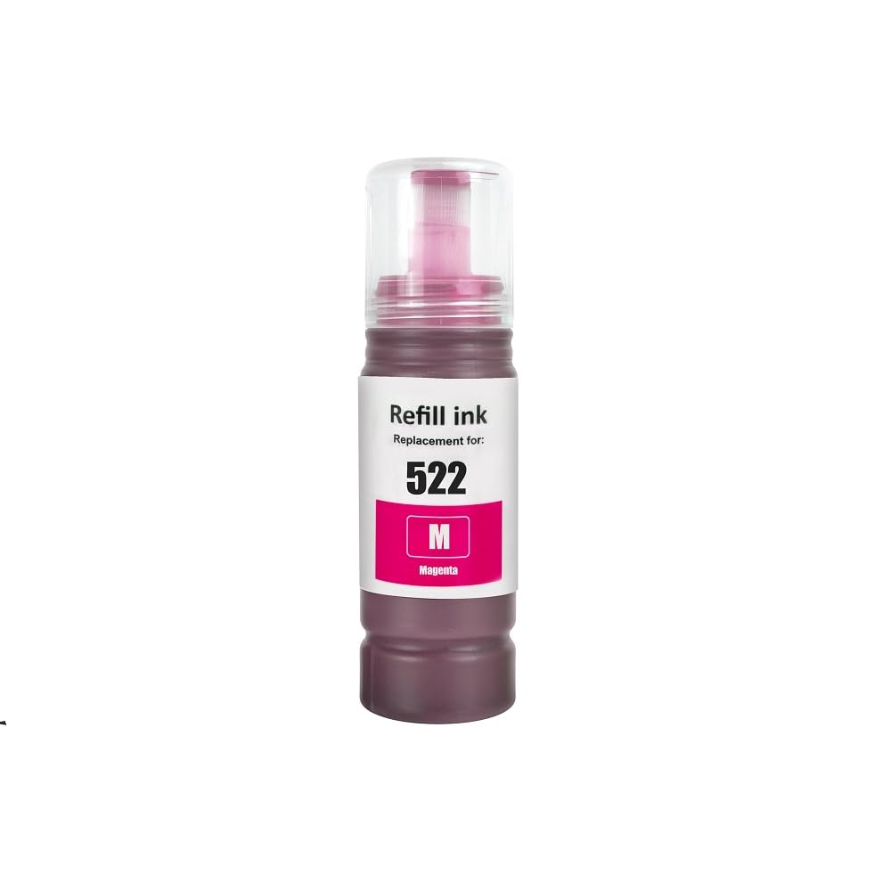 T522 522 Ink Refill Bottles for Epson EcoTank Printers ET-2800 ET-4800 ET-4700 ET-2400 ET-2720 ET-2803 (2 Black, 1 Cyan, 1 Magenta, 1 Yellow)