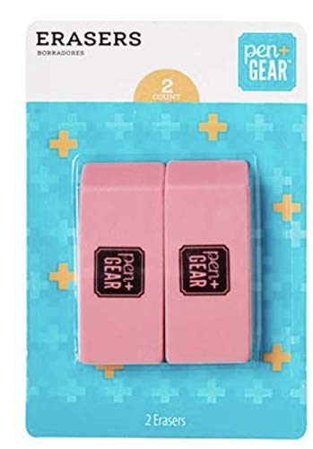 PEN+GEAR Smudge-Proof Pink Erasers 2 Count - Thumbnail 2