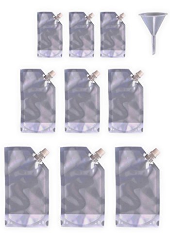 Plastic Flasks For Liquor Flask Rum Runner Cruise Kit Sneak Alcohol Set Concealable Flasks For Liquor (9 Piece Kit)