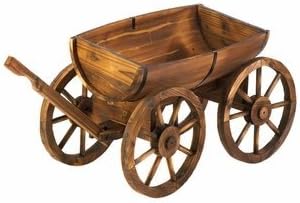 SKB Family Apple Barrel Planter Wagon bloom rustic decor outdoor wooden home decor garden