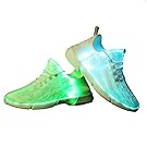Idea Frames Fiber Optic LED Light Up Shoes White For Women Men Girls Boys 11 Colors Flashing USB Rechargeable Fashion Sneakers Christmas Gift