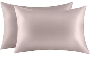 Jocoku 100% Mulberry Silk Pillowcases Set of 2 for Hair and Skin and Super Soft and Breathable Standard Size Nature Silk Pillowcases (Standard, Apricot Gray)