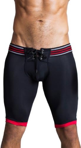 Cellblock13 CBR006 - Scrimmage - Black and Red Football Look Jock Strap Boxer Shorts