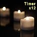 eLander LED Tea Lights Flameless Candle with Timer, 6 Hours on and 18 Hours Off, 1.4 x 1.3 Inch, Warm White, [12 Pack]