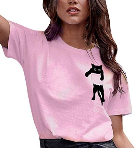 Women Tops Gyoume Cartoon Dinosaur Print Tops Short Sleeve Blouse Casual Tops Summer Lovely T-Shirt
