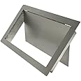 1Piece 304 Stainless Steel Rectanglar 7"×9" Side Mount Trash Chute with Hinged Inward Flip Panel Lid for Kitchen Bath Commerical Cabinet