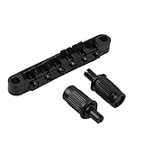 IKN Electric Guitar Tune-O-matic Bridge with Thumb Wheel for LP Style Guitar Bridge Replacement,Black