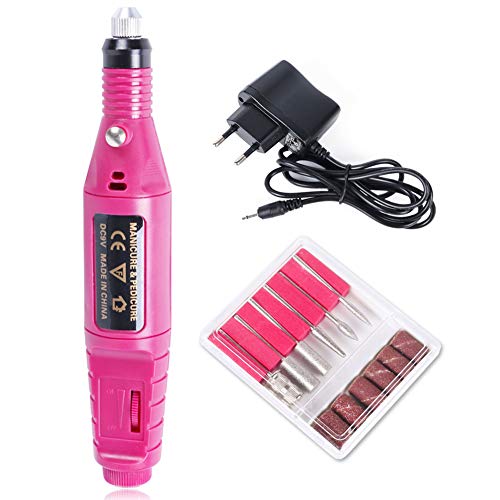 Xijoy Electric Nail File Nail Electric Drill Nail Nail File Drill Professional Manicure Pedicure Nail Kit（Hot Pink