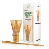 Verve leaf Bamboo Matcha Making Set - Chasen and Chashaku - Makes Deliciously Frothy and Creamy Matcha - Quality Handmade Natural Bamboo Will Transport You Into The Authentic Matcha Zen Zone