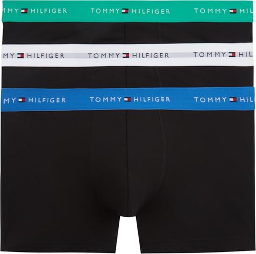 Calzoncillos bóxer Pack de 3 Hombre Trunks de algodón elástico, Negro (Jde Wnk/BLU Orb/Whte), XL