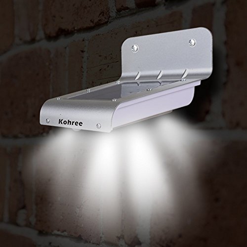 Kohree 16 Super Bright LED Wireless Solar Powered Motion Sensor Light Outdoor Garden Patio Path Deck Yard Stair Outside Wall Mount Gutter Fence Security Lamp