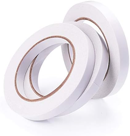 1/2" x 30 Yards 3 Rolls Double-Sided Adhesive Sticker Tape for Arts, Crafts, Photography, Scrapbooking, Card Making, Gift Wrapping & Office School Stationery Supplies (12.7mm*27.5m*3 Rolls)