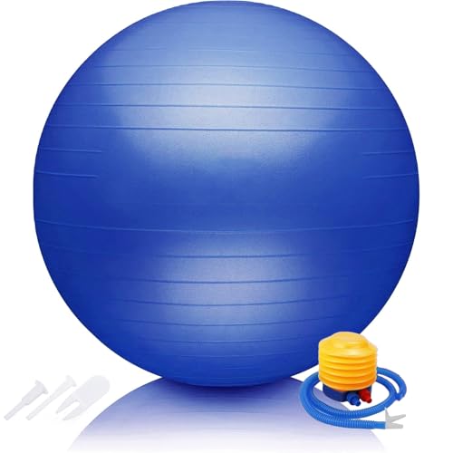 POKYGO Pelota de Ejercicio,75cm Pelota para Pilates y Yoga de Estática,Antiexplosión Antideslizante Pelota de Gimnasia, para Casa y Gimnasio,Deportivo Entrenamiento,Incluye Bomba de Aire