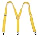 HDE Y-Back Suspenders Solid Color Metal Clips Adjustable Elastic Shoulder Straps 1