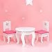 Olivia's Little World - Princess White Table and 2 Chairs Set with Cushions | Wooden 18 inch Doll Furniture
