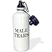 3dRose Male Tears Sports Water Bottle, 21oz, Multicolored