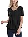 Timeson Short Sleeve Tshirt Women, Womens Unique Strentcy Round Neck Plus Size Tunic Top XX-Large Black