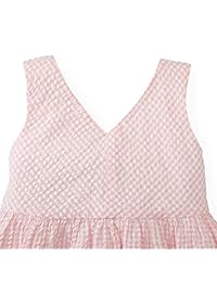 Hope & Henry Vestido con lazos en los hombros para niña fabricado con algodón orgánico