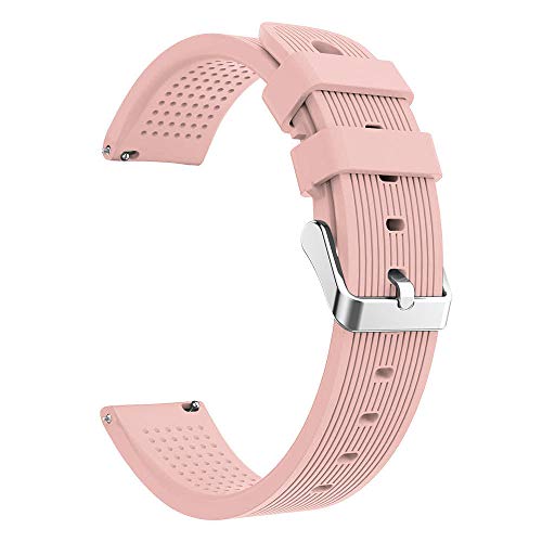 Insaneness Pure Colour Stripe Sport Soft Silicon Accessory Watch Band for Samsung Galaxy Watch 42mm (Pink) - Thumbnail 3