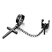 1pcs Steel Black Huggie Hinged Hoop Earrings Ear Cuff Ear Clip with Dangling Crosses for Men Women