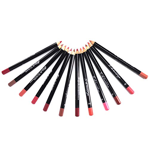 12 Colors Lip Liner Pencil Set, COOSA Long Lasting Matte Lipstick Pen Waterproof Waterproof Non-marking Sweat-Proof Matt Velvet Pencils Lipstick Pen