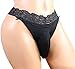 aishani pouch panties men's lace thong bikini briefs hipster girlie underwear sexy for men VC (XXL, standard black)