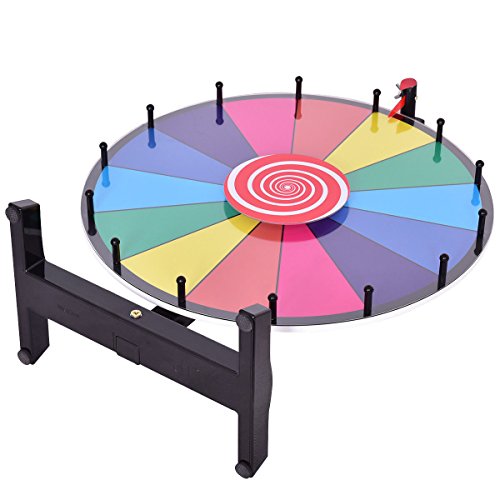 image for Giantex Tabletop Spinning Prize Wheel Editable Dry Erase Color 14 Slot