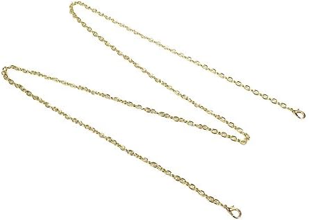 SharPlus Solid Metal Gold Tone Chain Strap Replacement Part For Women Shoulder Bag 47.2" (120 cm)