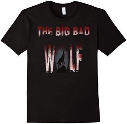 Mens The Big Bad Wolf Graphic Teet- t-Shirt - Halloween Literary 3XL Black
