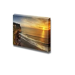 Summer Sunset Over Cascading Rocks Overseeing The Ocean Wall Decor