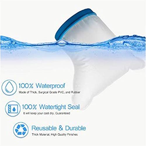 Foot Cast Protector for Shower Adult Cast Cover Bandage Dry Kepper Reusable Watertight Adult Keep Sand Out Keep New Tattoos Protector for Ankle Broken Surgery Foot Wound and Burns (Foot) - Thumbnail 3