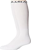 Ariat Men's Over The Calf White Boot Socks 2 Pack White Large