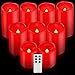 Comenzar Flameless Candles, Waterproof Outdoor Indoor Battery Candles Set of 9(H 4″ 5″ 6″ x D 3″) Led Candles with Remote Timer(red)