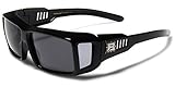Polarized Rectangular Fit Over Sunglasses with Side Shields SMOKE LENS