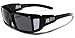 Polarized Rectangular Fit Over Sunglasses with Side Shields SMOKE LENS