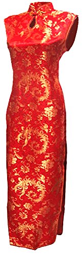 7Fairy Women's Red Wedding Phoenix Tail Long Chinese Dress Cheongsam
