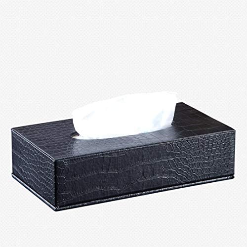 Hemotrade European Leather Tissue Box Car Leather Tray Creative And Creative Household Items (Color : Dark red crocodile pattern)